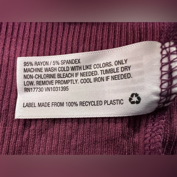 Wild Fable Purple Spliced Lettuce Trim Edge Long Sleeved Tee Shirt - S - Picture 10 of 10